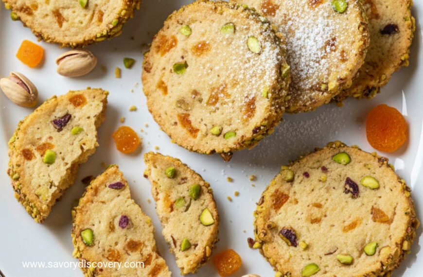Pistachio Apricot Christmas Butter Cookies