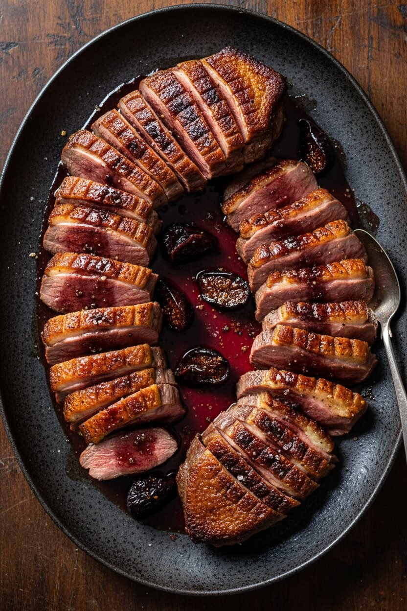 Port Glazed Duck with Spiced Fig Sauce
