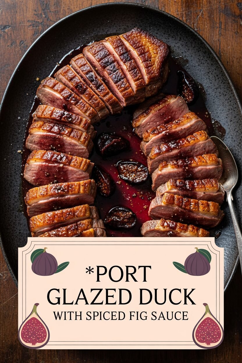 Port Glazed Duck with Spiced Fig Sauce