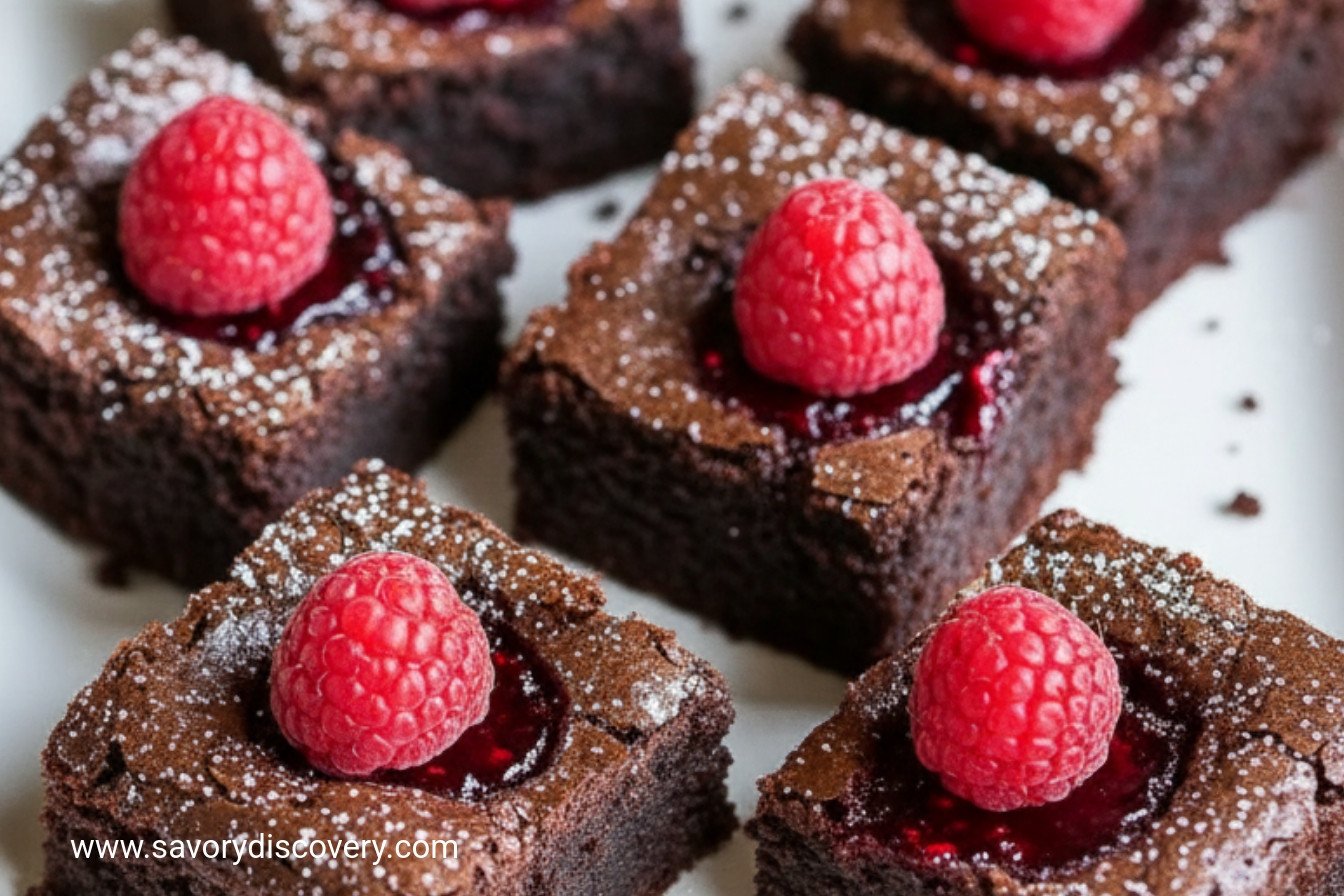 Raspberry Chocolate Noel Brownies