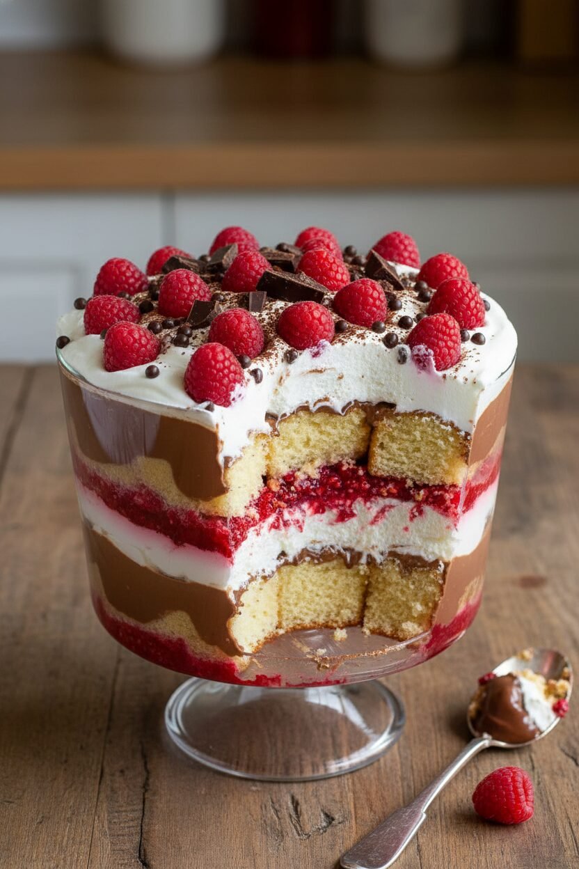 Raspberry Chocolate Noel Trifle