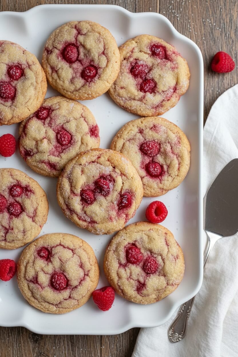 Raspberry Snowdrift Christmas Cookies