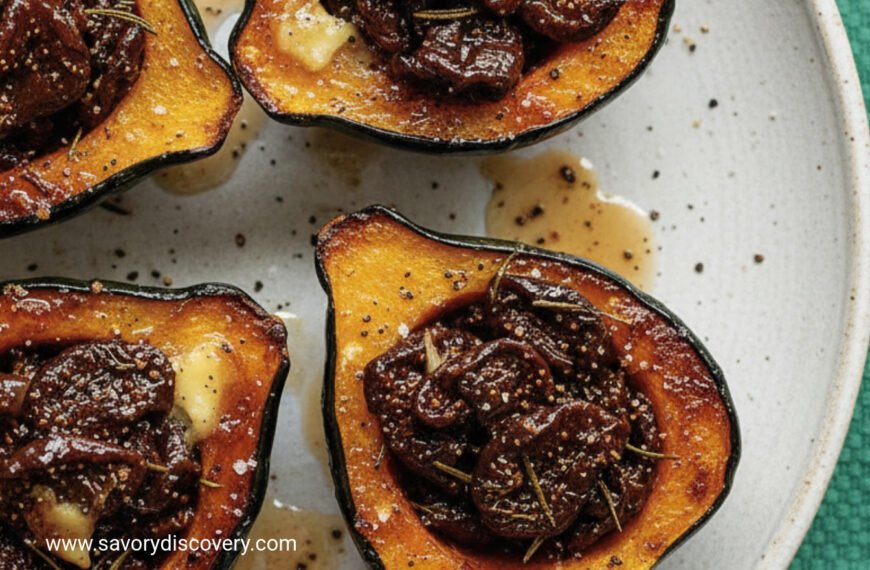 Roasted Acorn Squash with Fig and Rosemary Compote