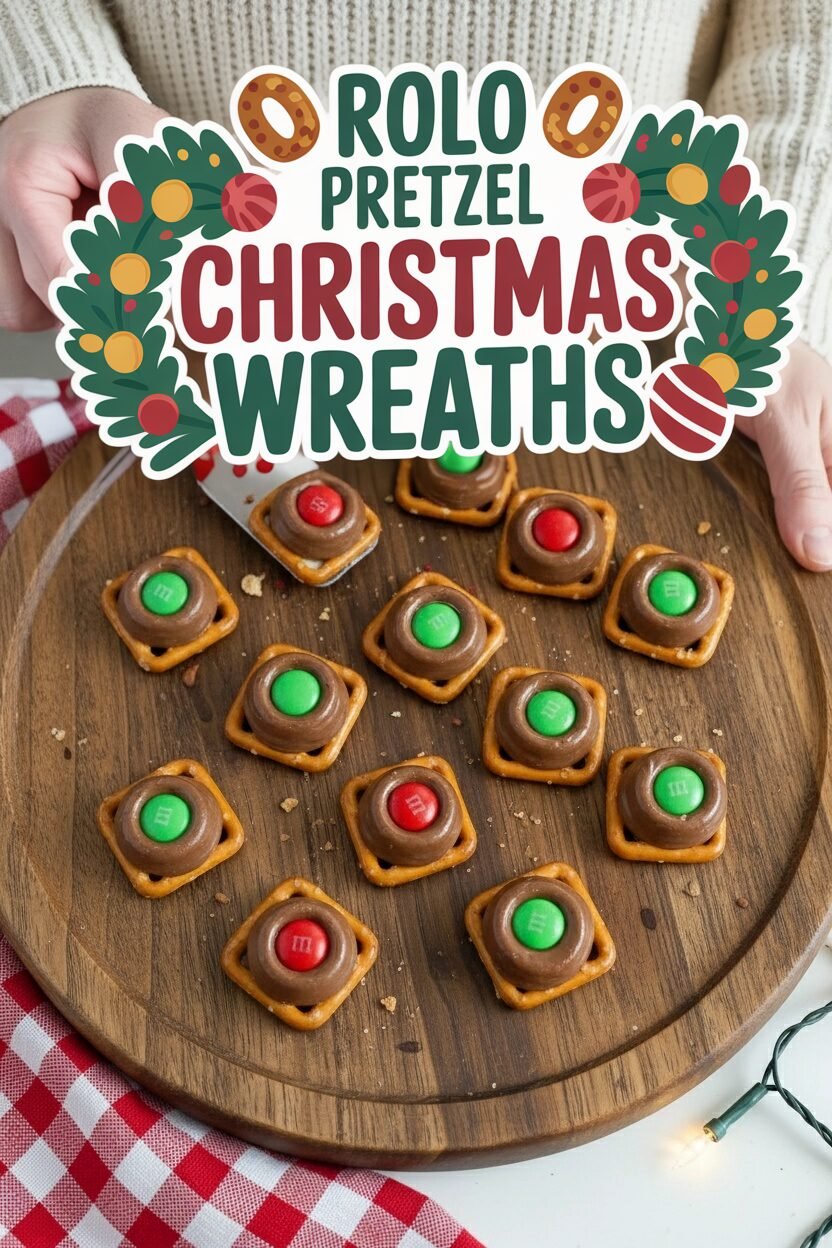 Rolo Pretzel Christmas Wreaths