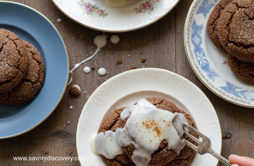 Rum Glazed Molasses Spice Cookies