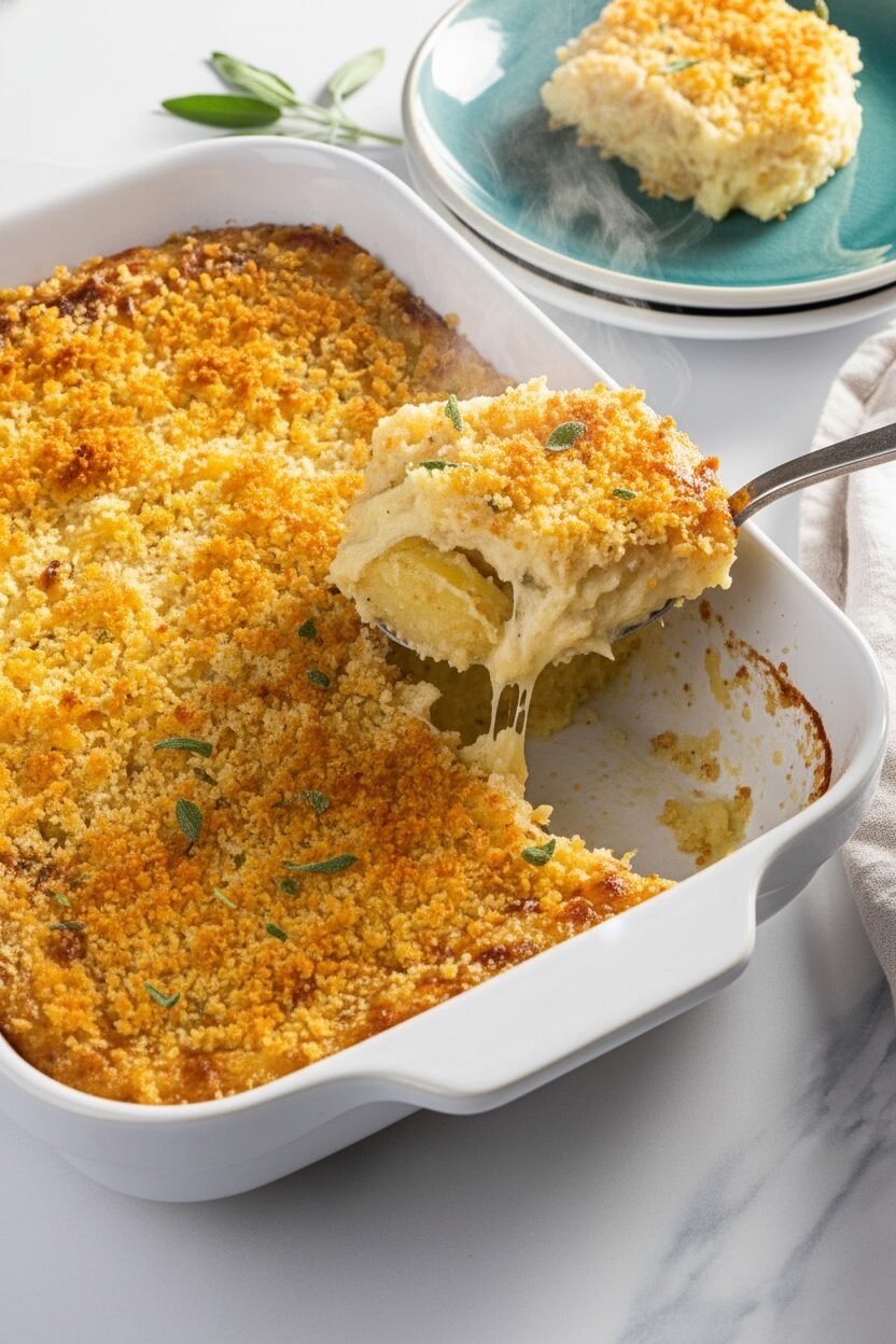 Sage Browned Butter Parmesan Potato Bake