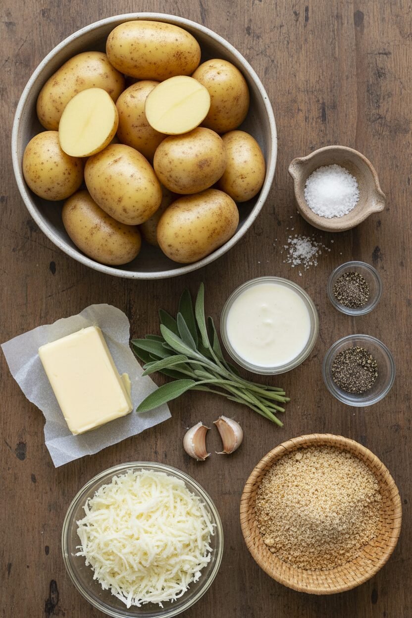 Sage Browned Butter Parmesan Potato Bake