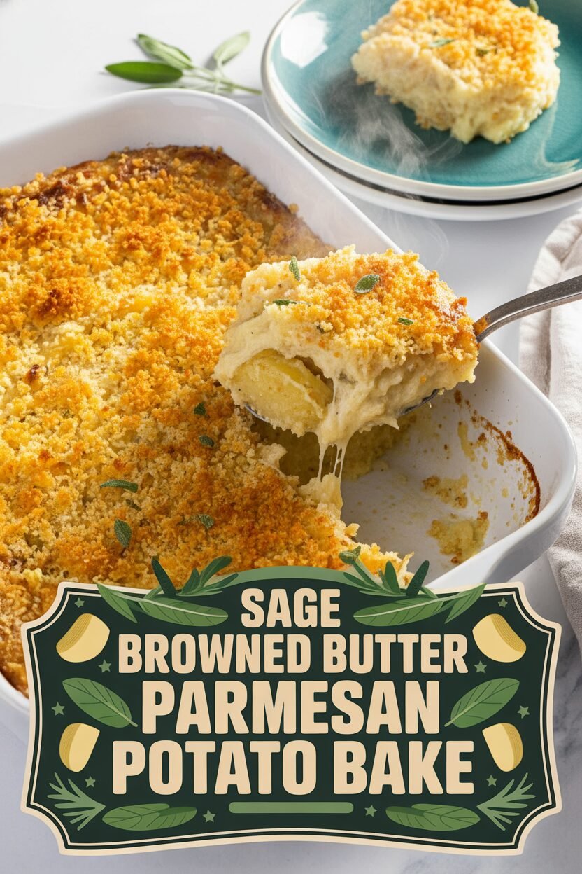 Sage Browned Butter Parmesan Potato Bake