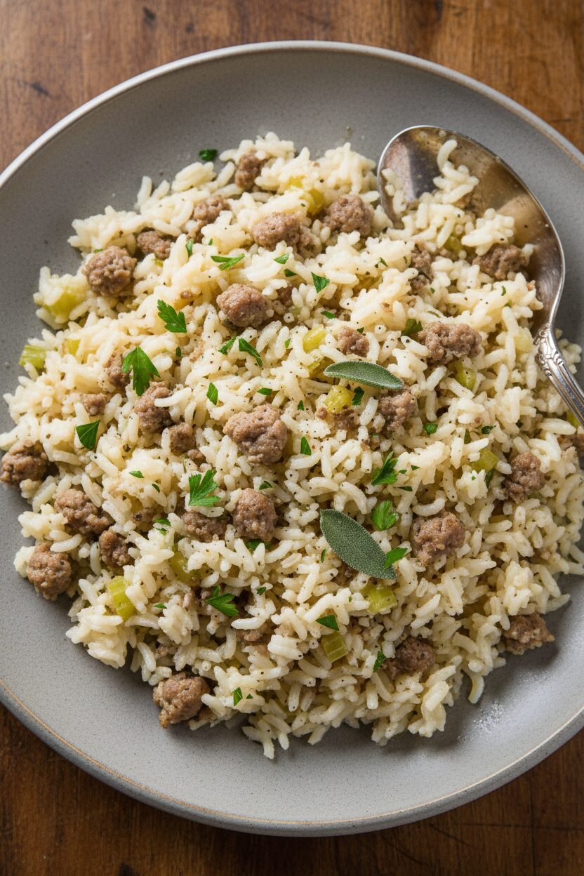 Sausage and Rice Holiday Bake