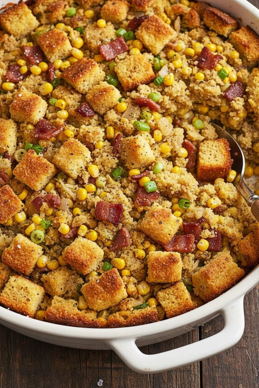 Savory Cornbread and Bacon Holiday Dressing