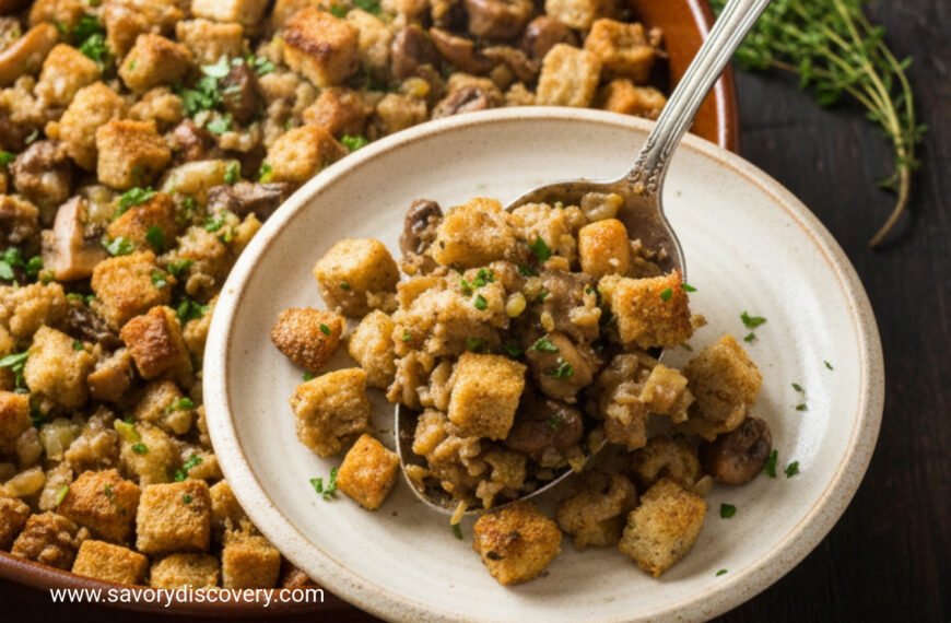 Savory Mushroom and Herb Holiday Stuffing