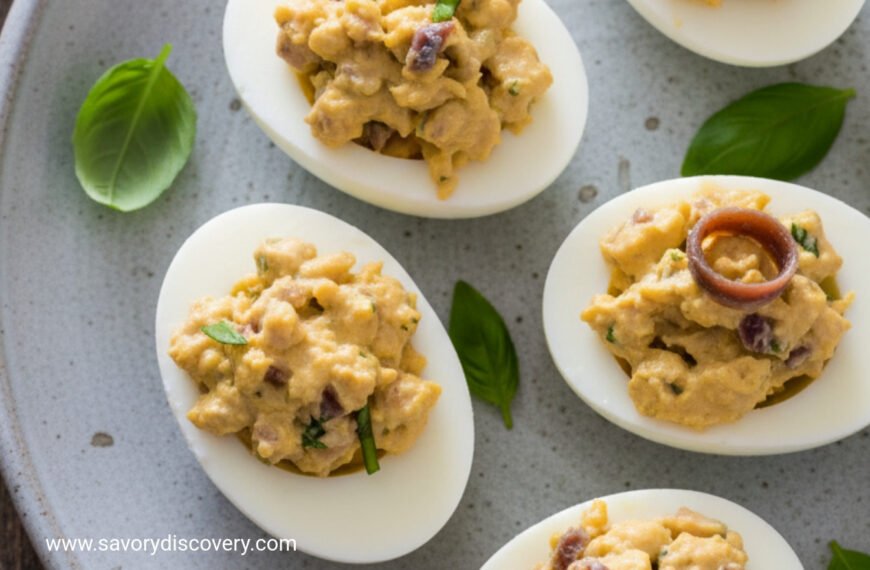 Savory Noel Eggs with Anchovy and Basil