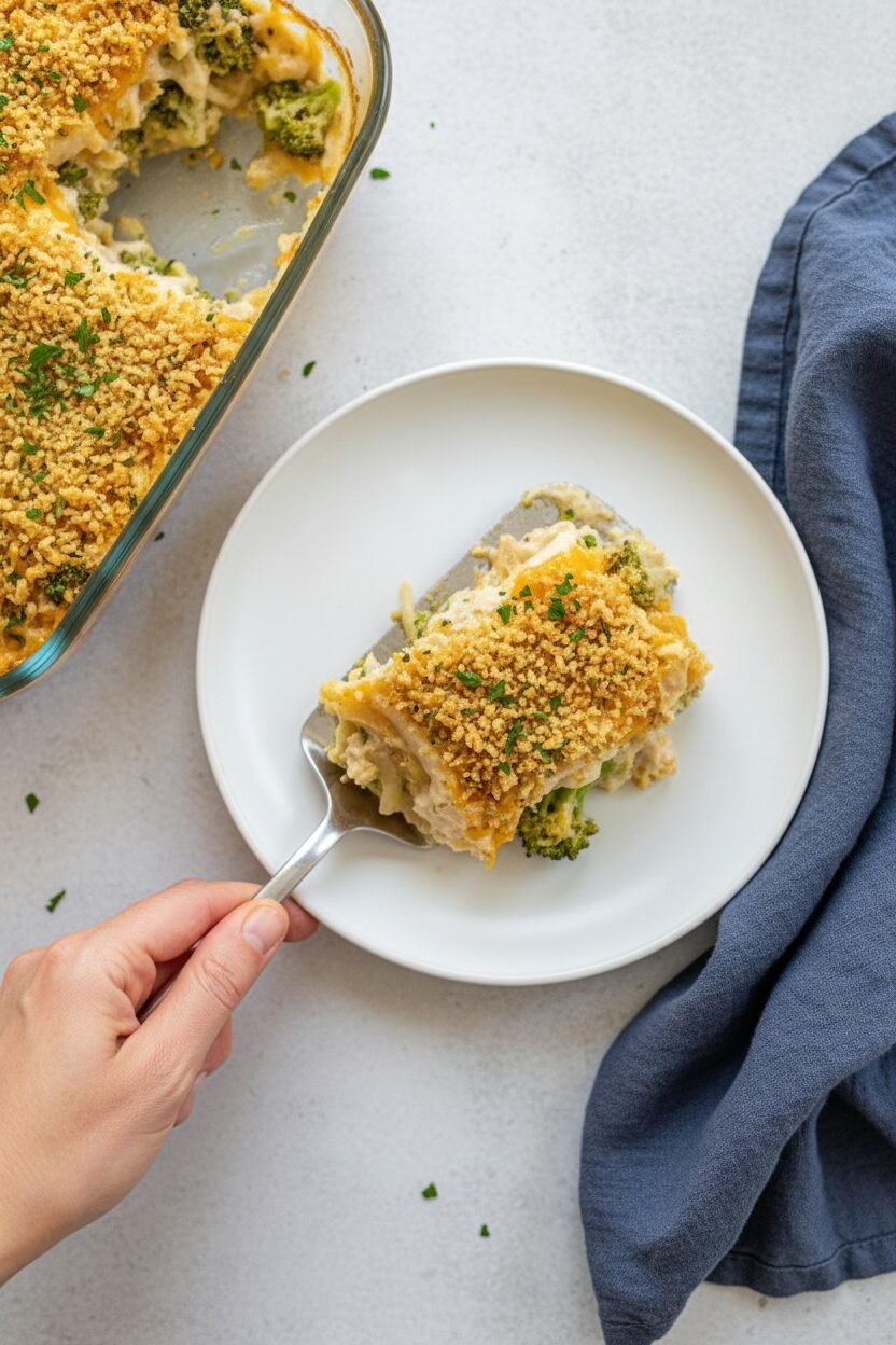 Savory Onion Broccoli Holiday Bake