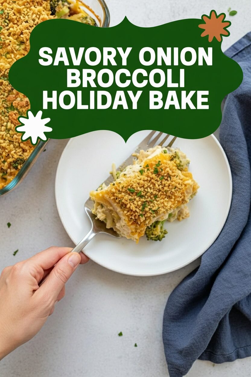 Savory Onion Broccoli Holiday Bake
