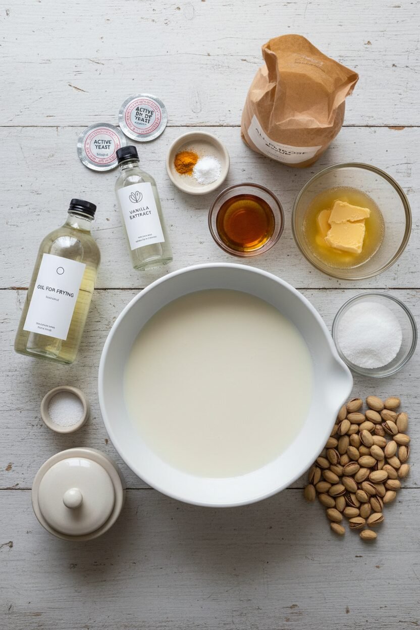 Silken Pistachio Cream Christmas Donuts