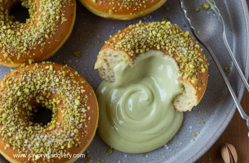 Silken Pistachio Cream Christmas Donuts