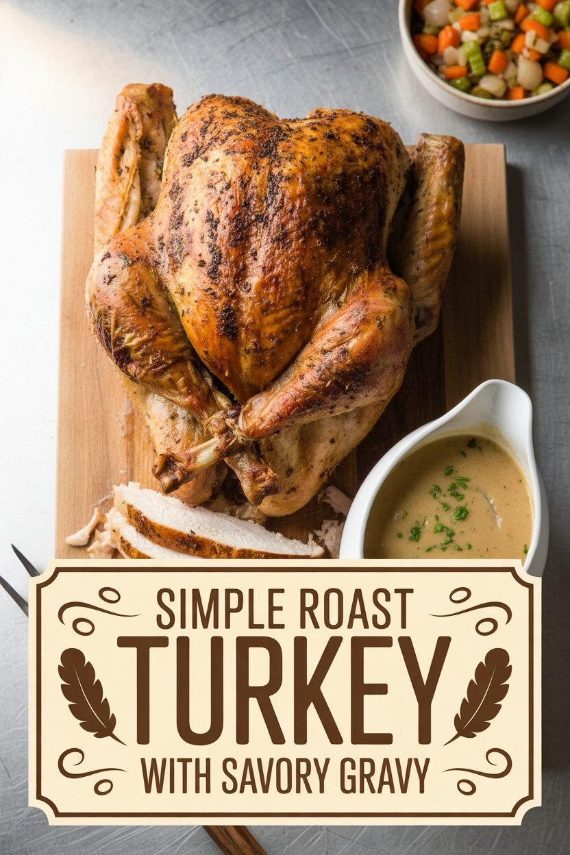 Simple Roast Turkey with Savory Gravy