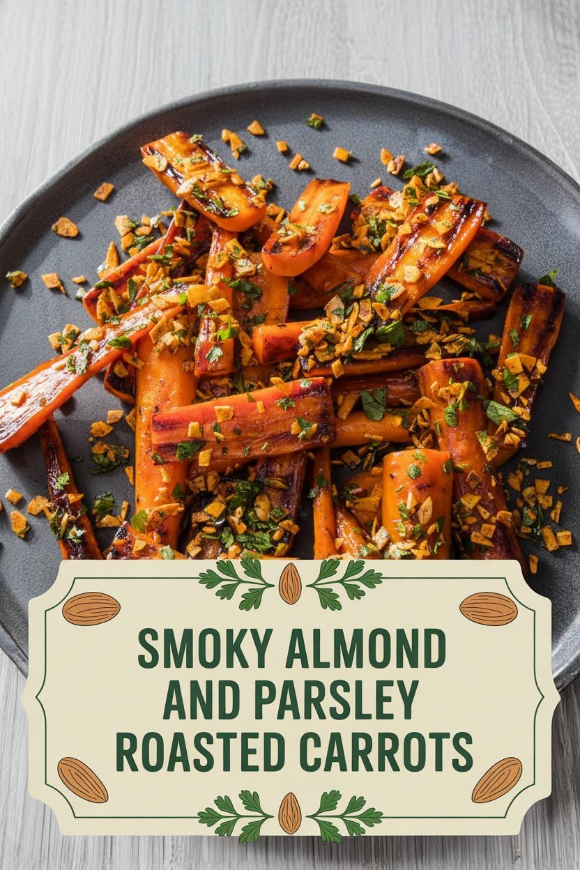 Smoky Almond and Parsley Roasted Carrots