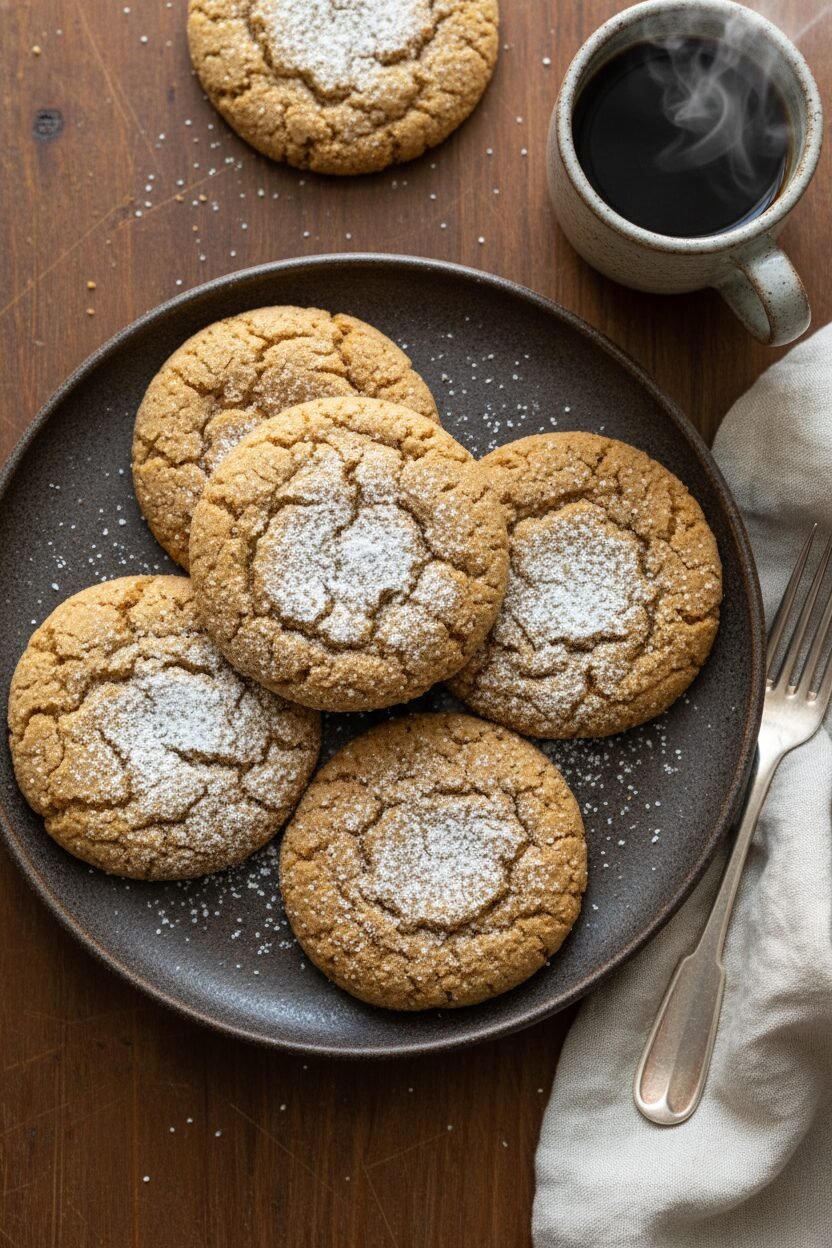 Spiced Coffee and Cardamom Snowdrift Cookies