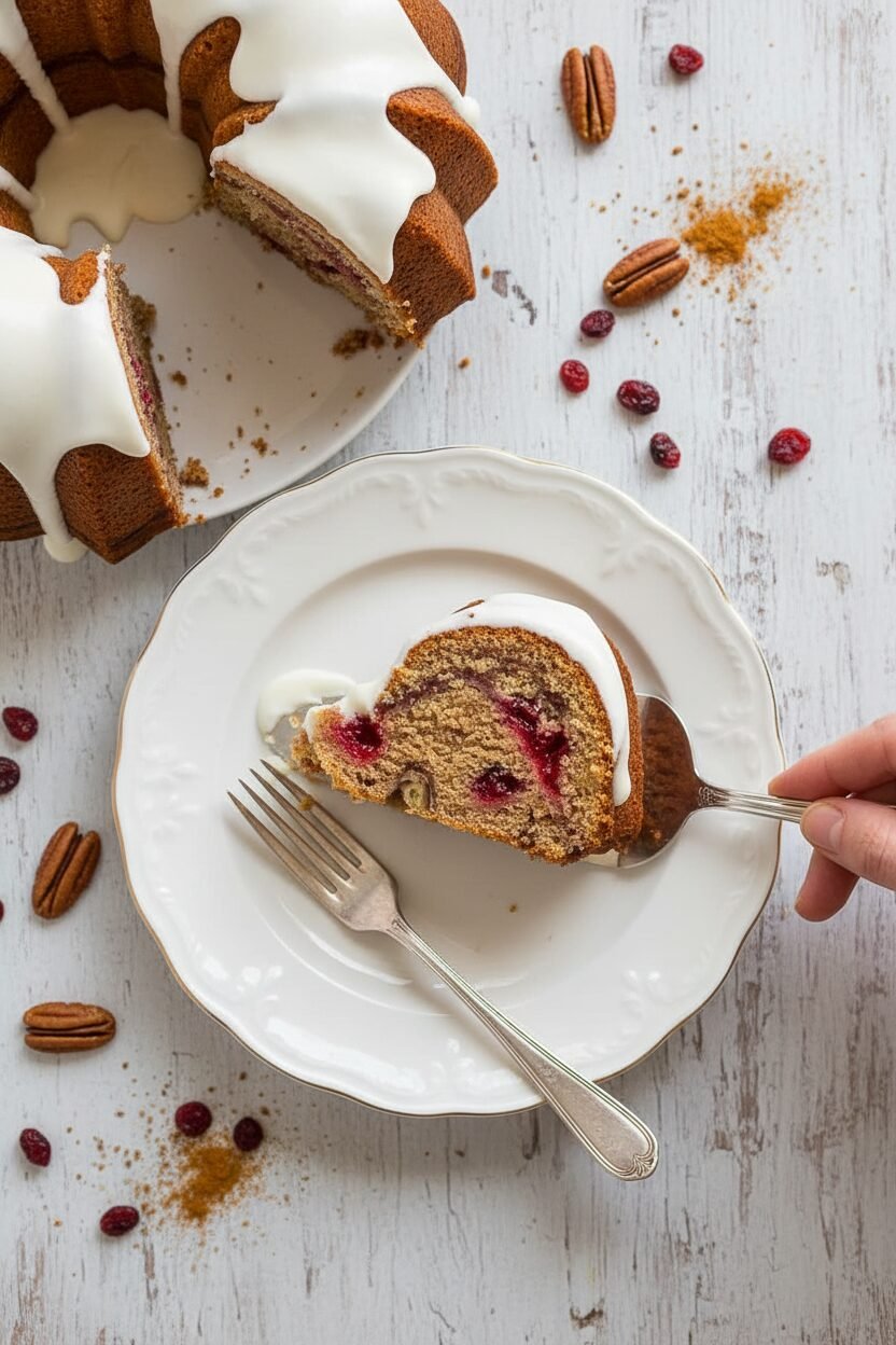 Spiced Cranberry Pecan Holiday Cake