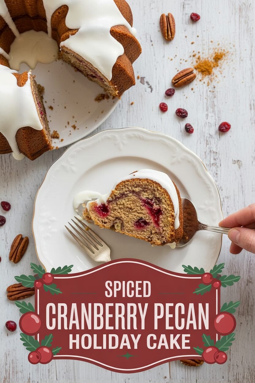 Spiced Cranberry Pecan Holiday Cake