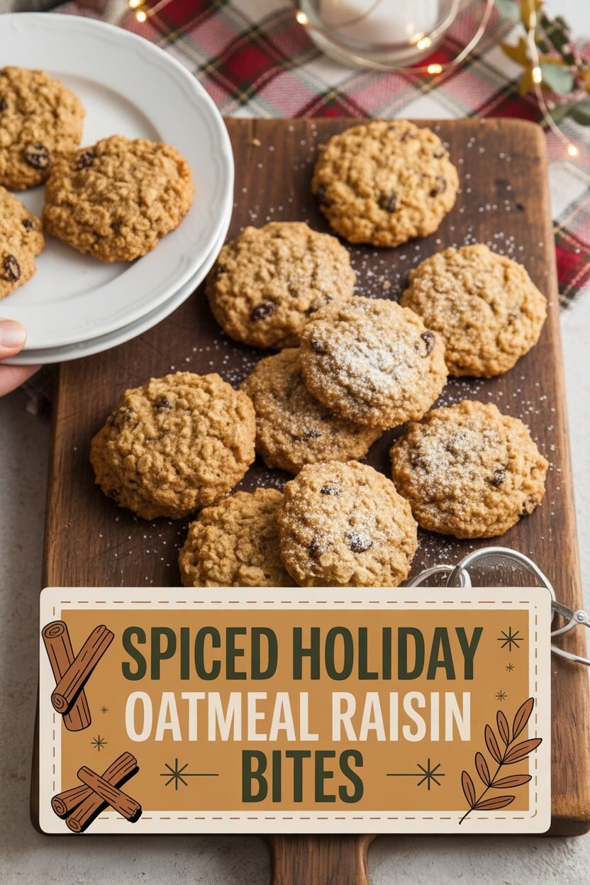 Spiced Holiday Oatmeal Raisin Bites