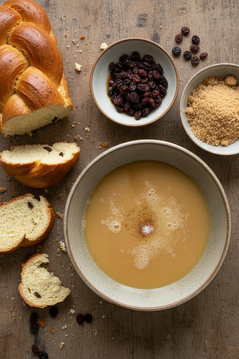 Spiced Rum Raisin Holiday Bread Pudding
