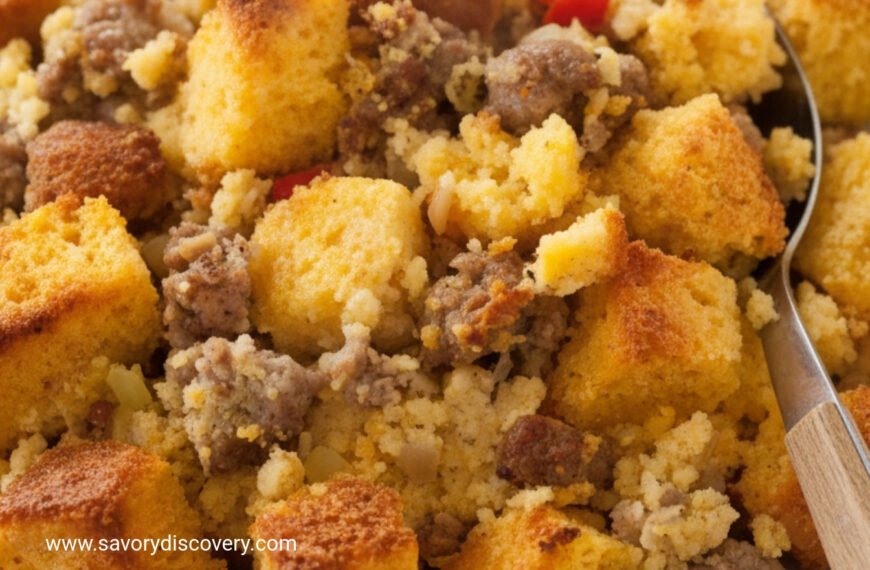 Spicy Andouille and Chipotle Cornbread Stuffing
