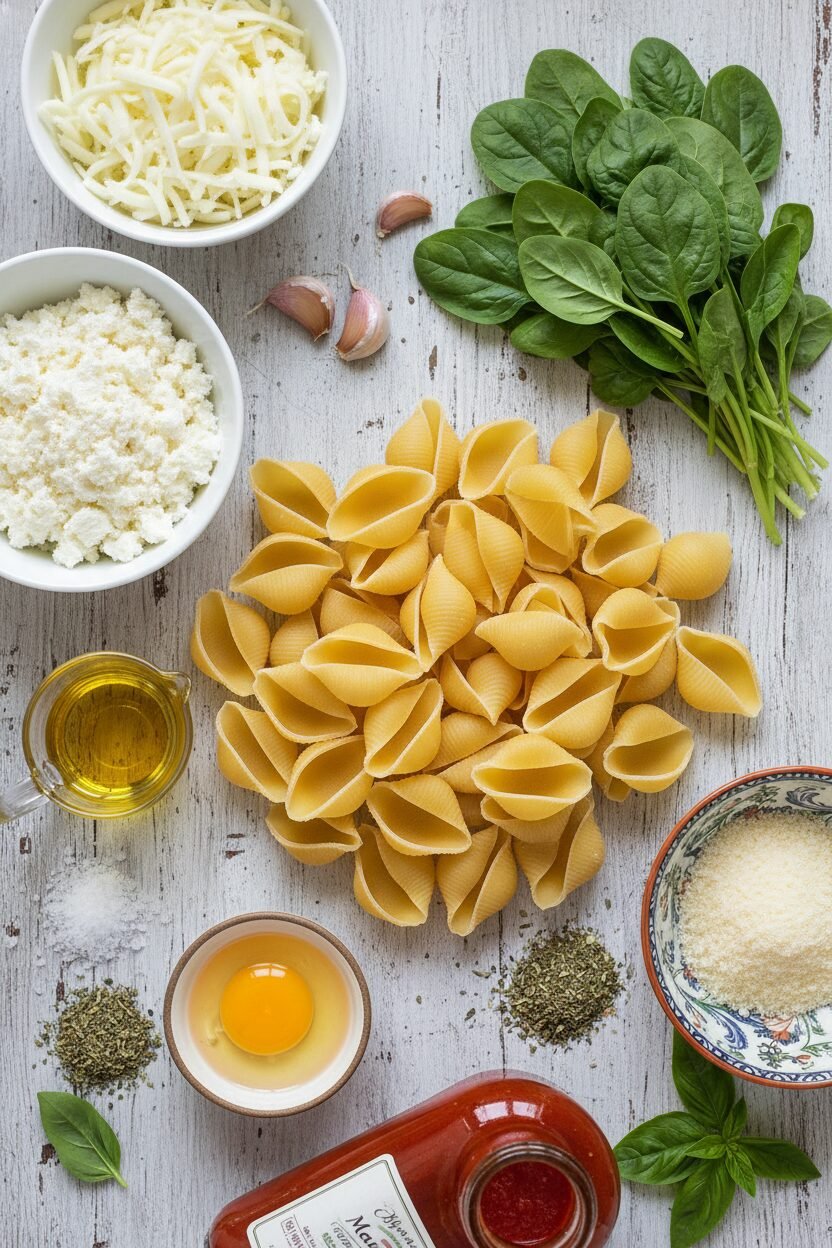 Spinach and Cheese Stuffed Shells Noel