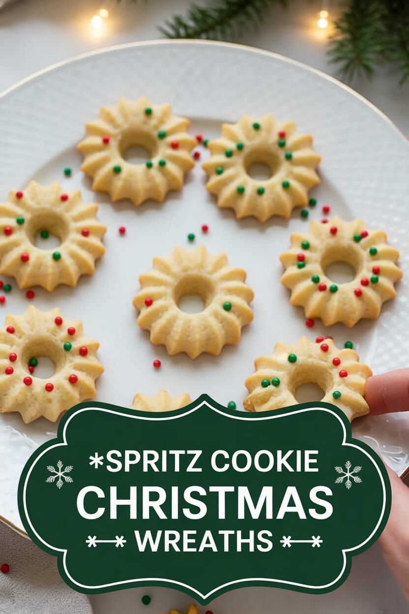 Spritz Cookie Christmas Wreaths