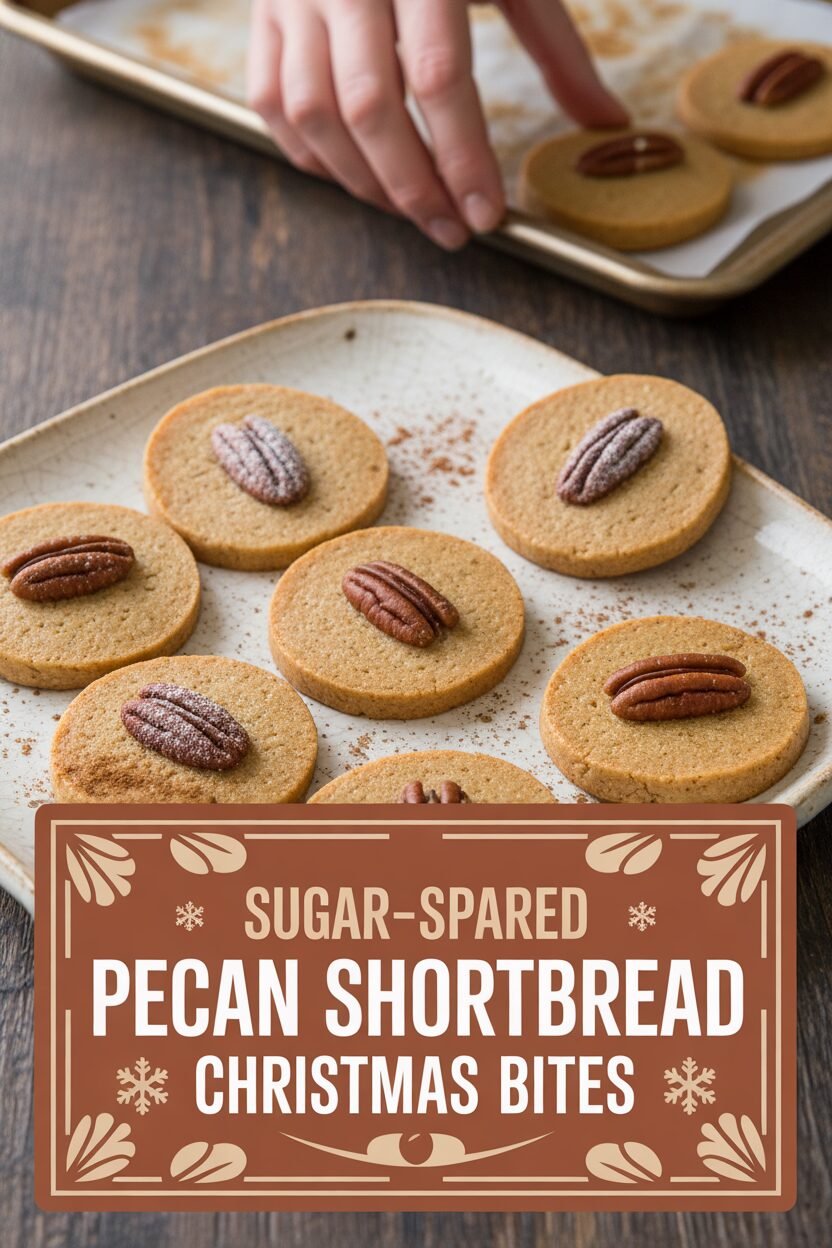 Sugar-Spared Pecan Shortbread Christmas Bites