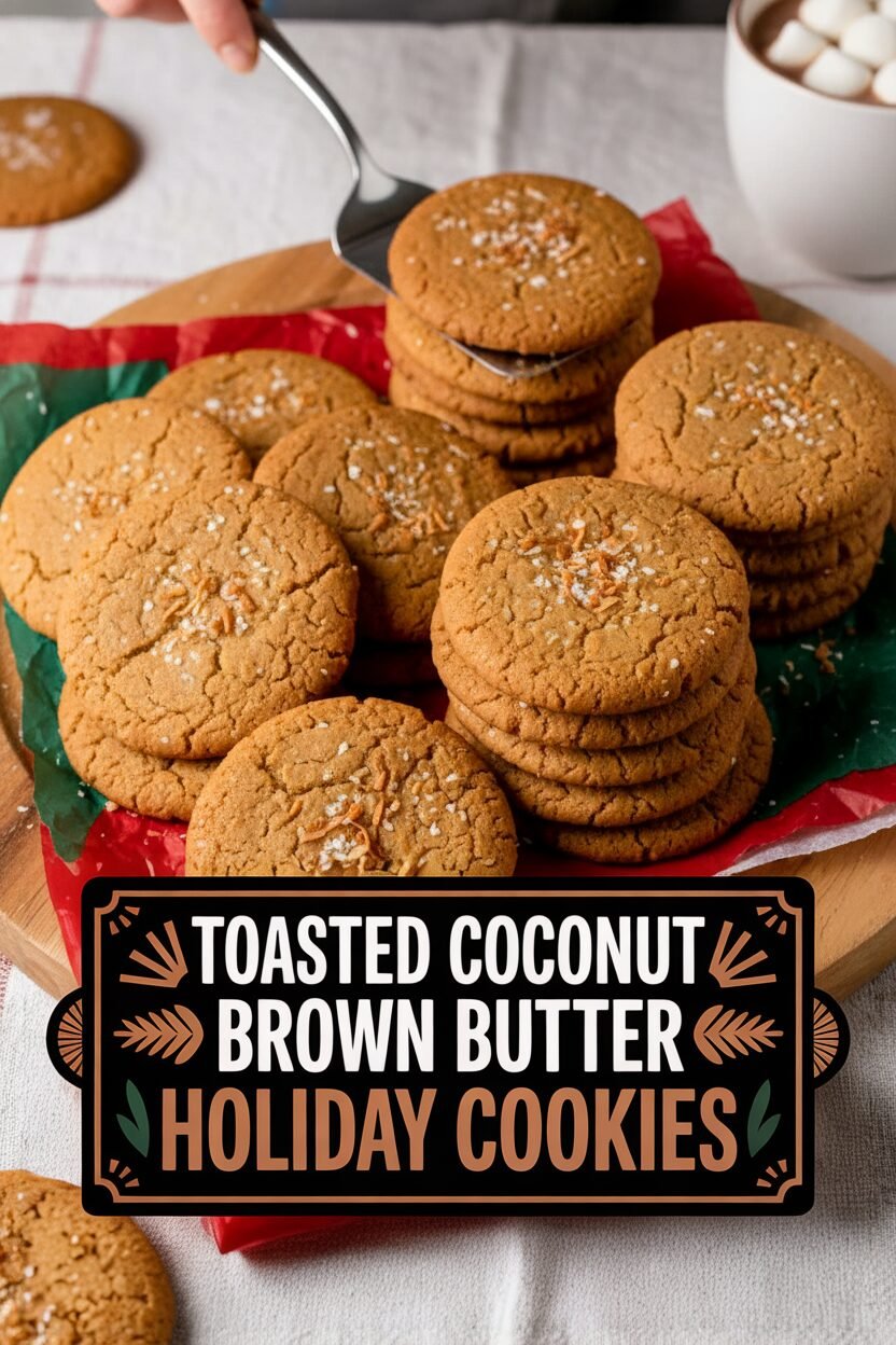 Toasted Coconut Brown Butter Holiday Cookies
