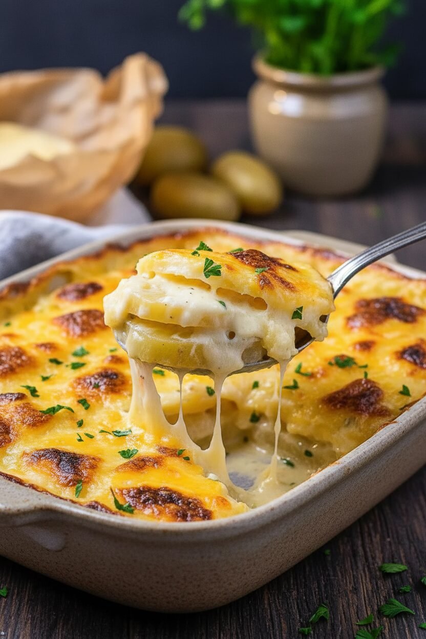 Triple Cheese Scalloped Potato Noel