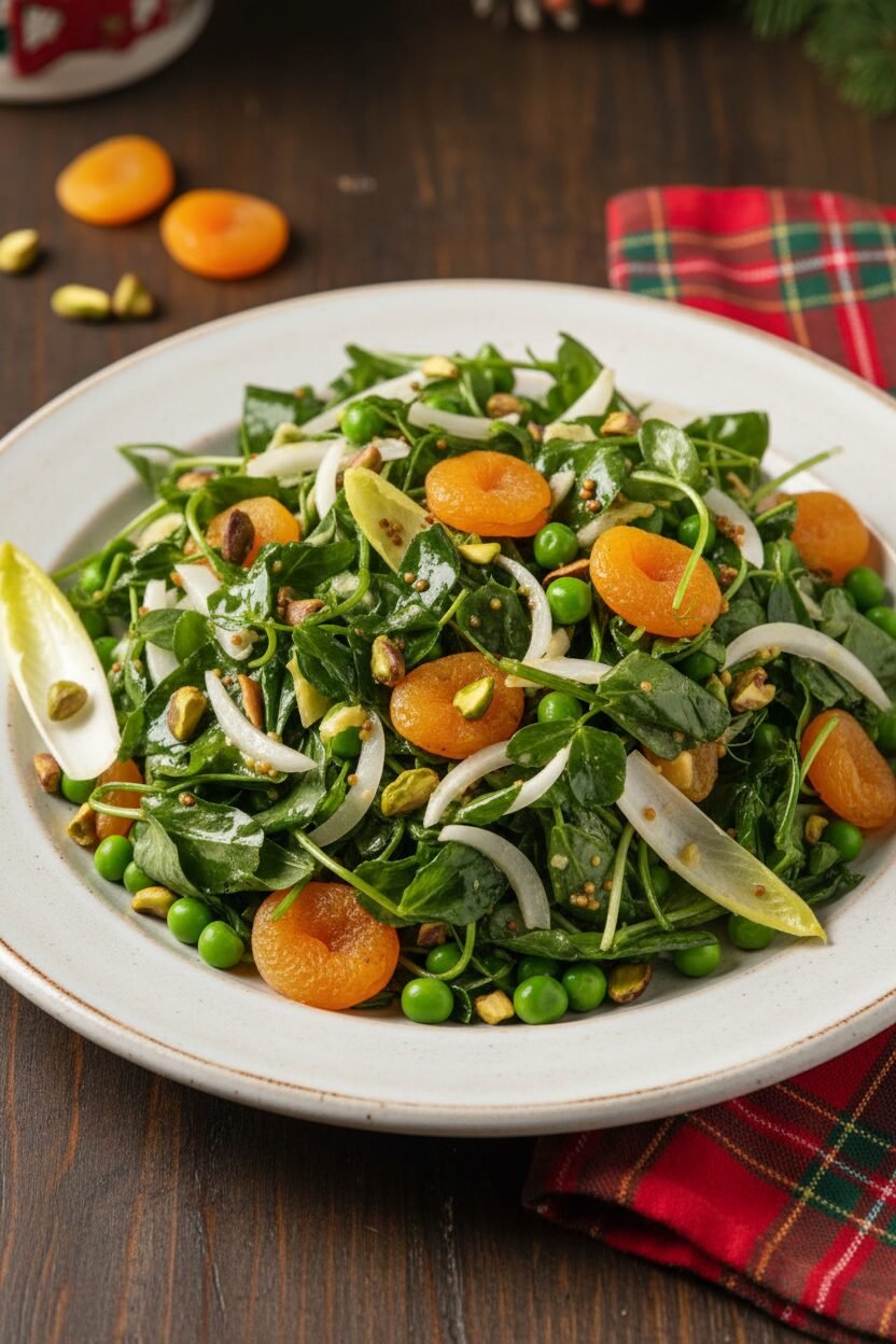 Warm Apricot Pistachio Christmas Salad