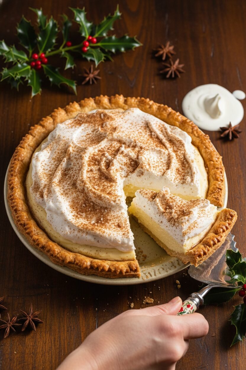 Yuletide Eggnog Cream Pie