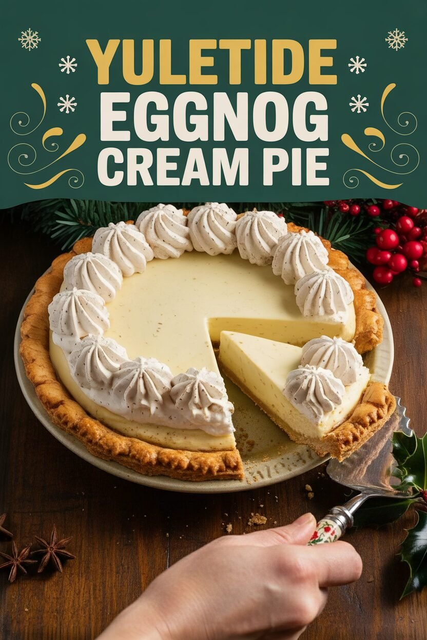 Yuletide Eggnog Cream Pie
