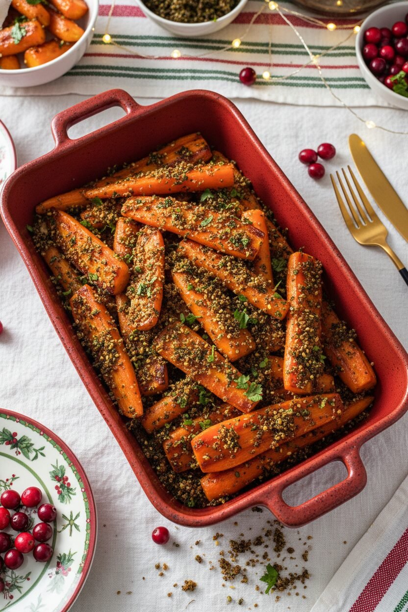 Zaatar Crusted Carrots with Cilantro Christmas Feast
