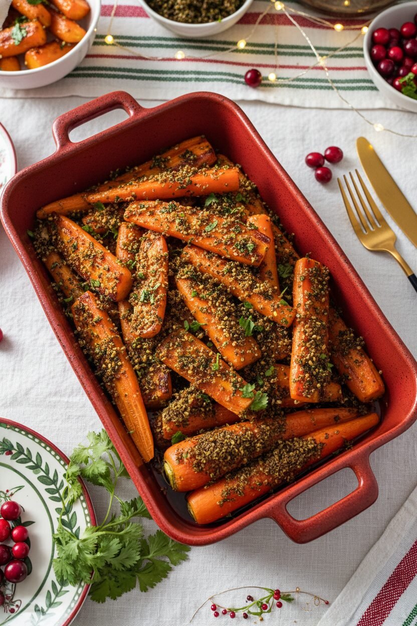 Zaatar Crusted Carrots with Cilantro Christmas Feast
