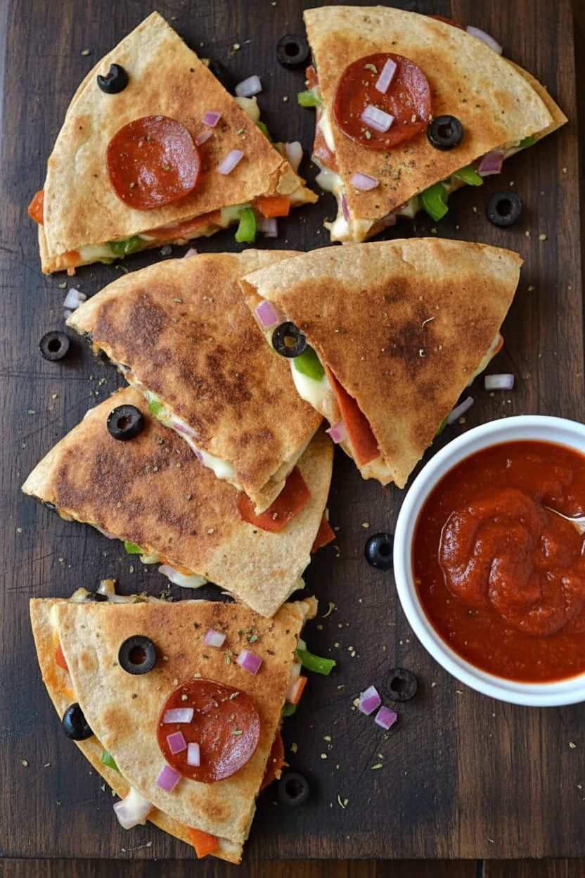 Crispy Pizza Quesadilla Fusion