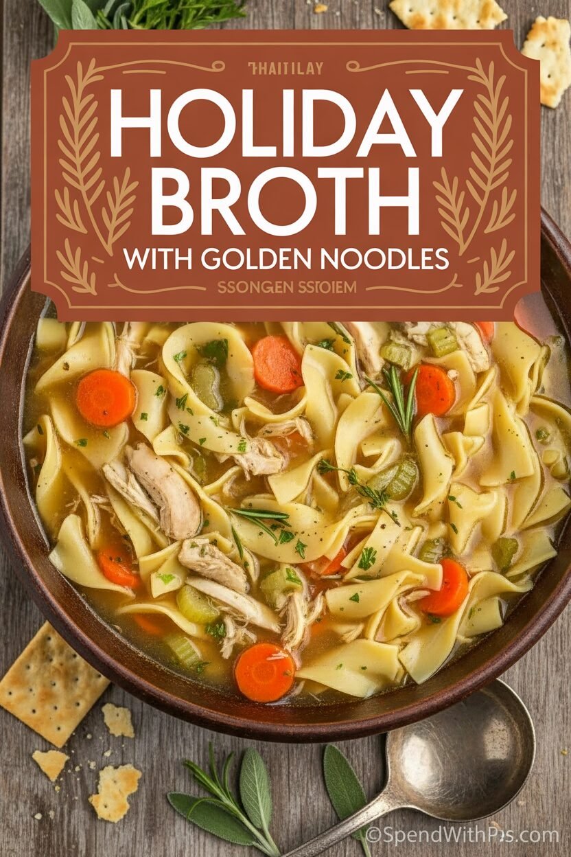 Holiday Broth with Golden Noodles