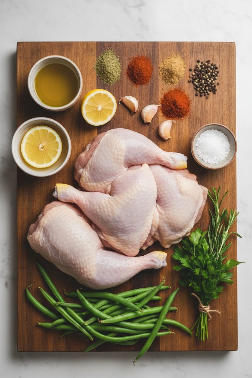 Air Fryer Chicken and Green Bean Prep