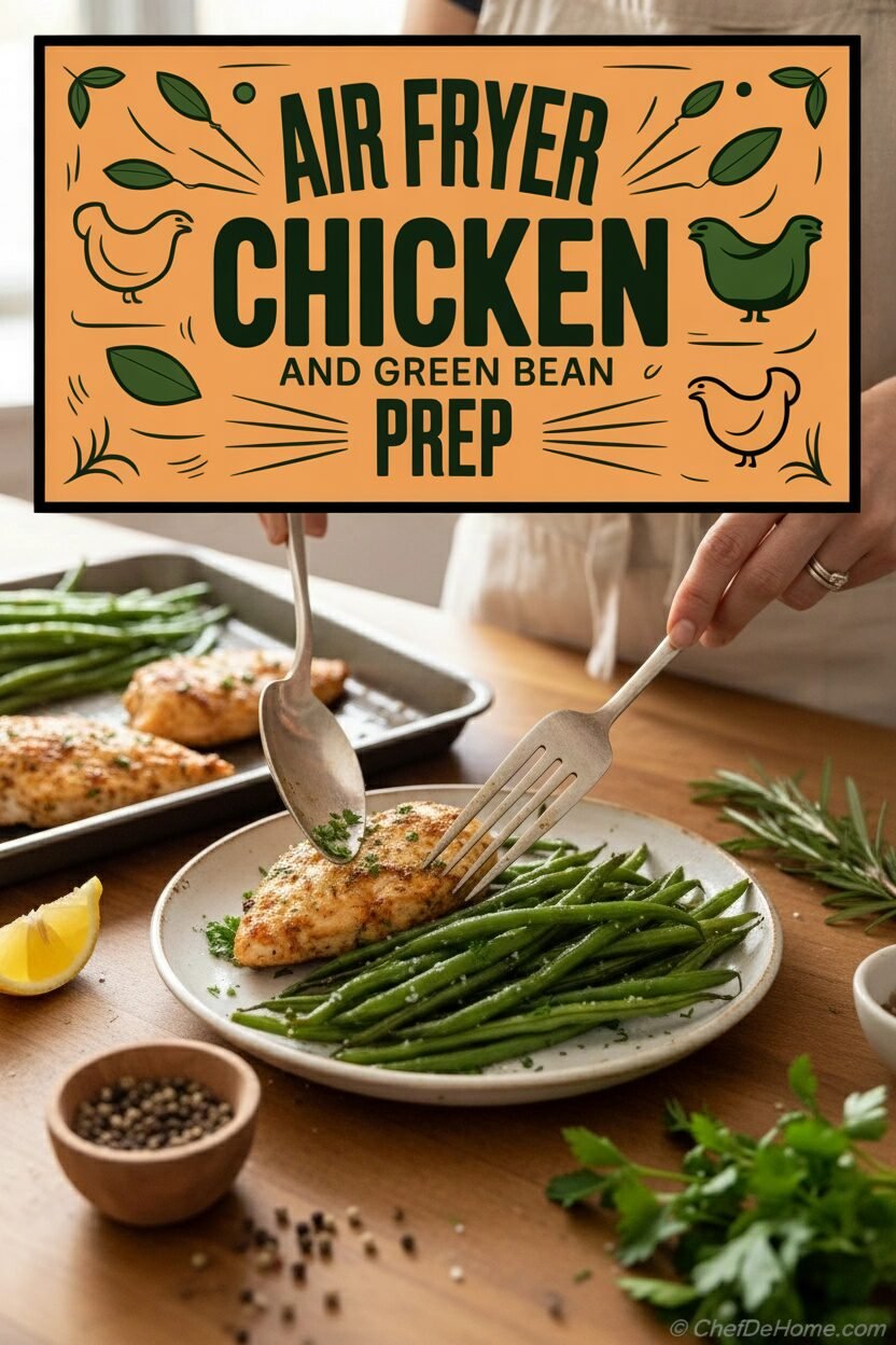 Air Fryer Chicken and Green Bean Prep
