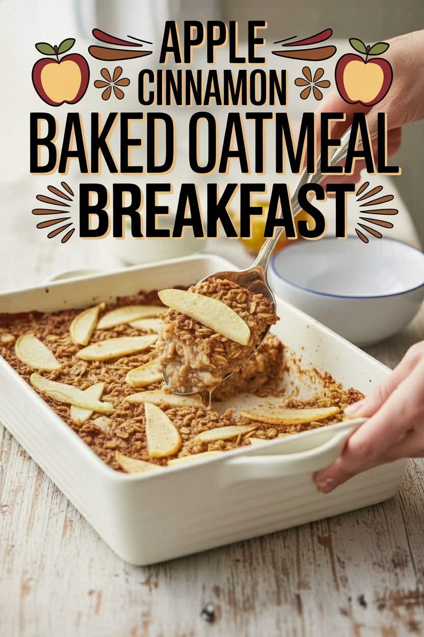 Apple Cinnamon Baked Oatmeal Breakfast