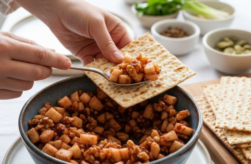 Traditional Passover Charoset with Apples, Walnuts, and Wine
