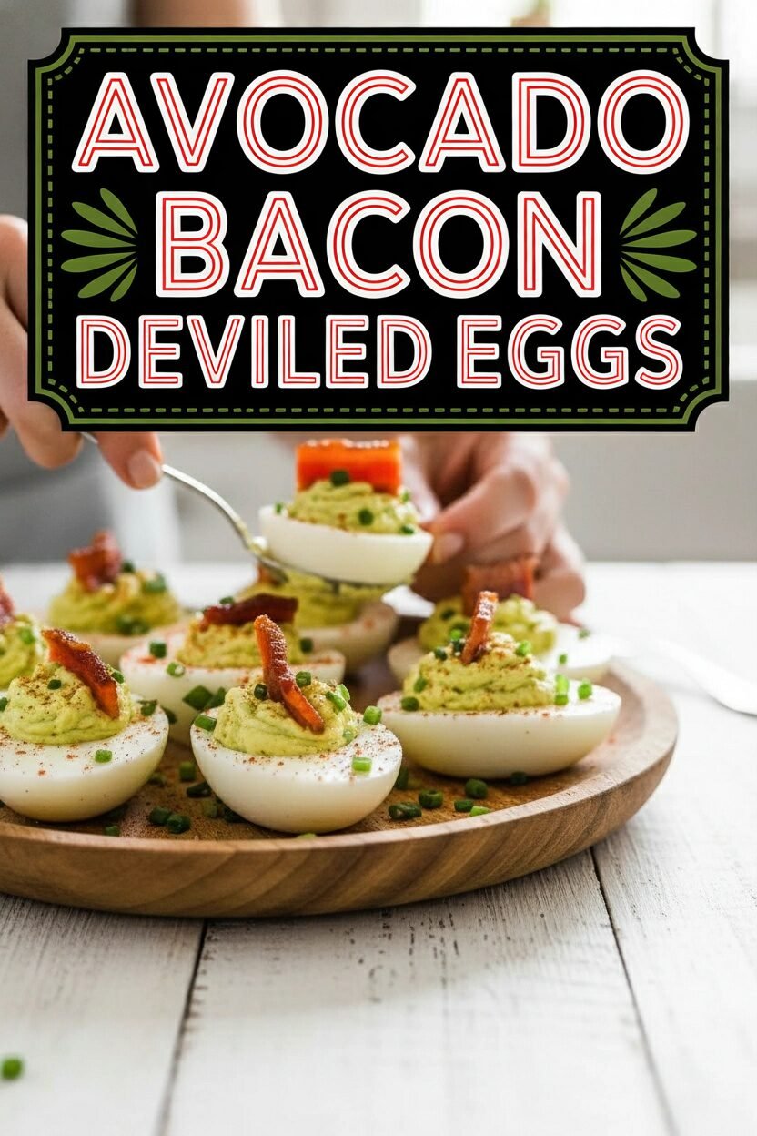 Avocado Bacon Deviled Eggs