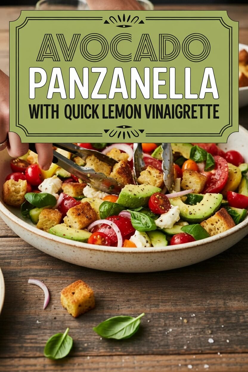 Avocado Panzanella with Quick Lemon Vinaigrette