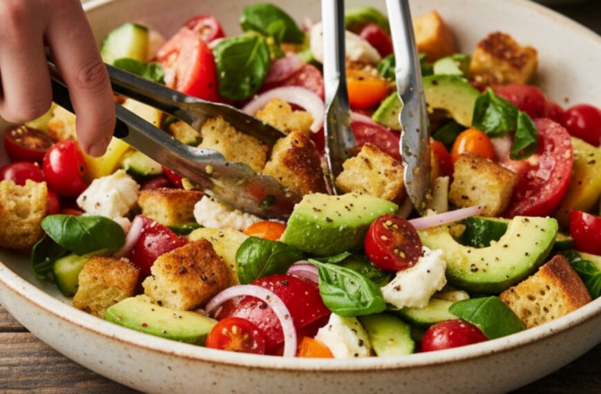 Avocado Panzanella with Quick Lemon Vinaigrette