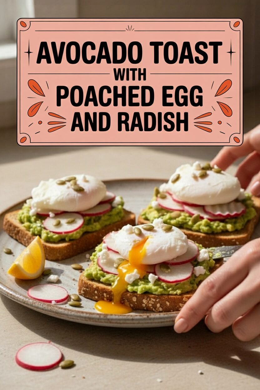 Avocado Toast with Poached Egg and Radish