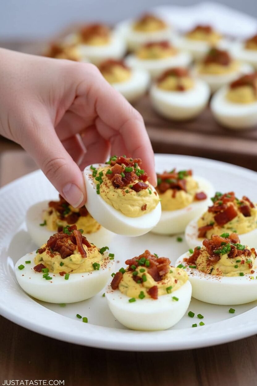Bacon Chive Deviled Eggs