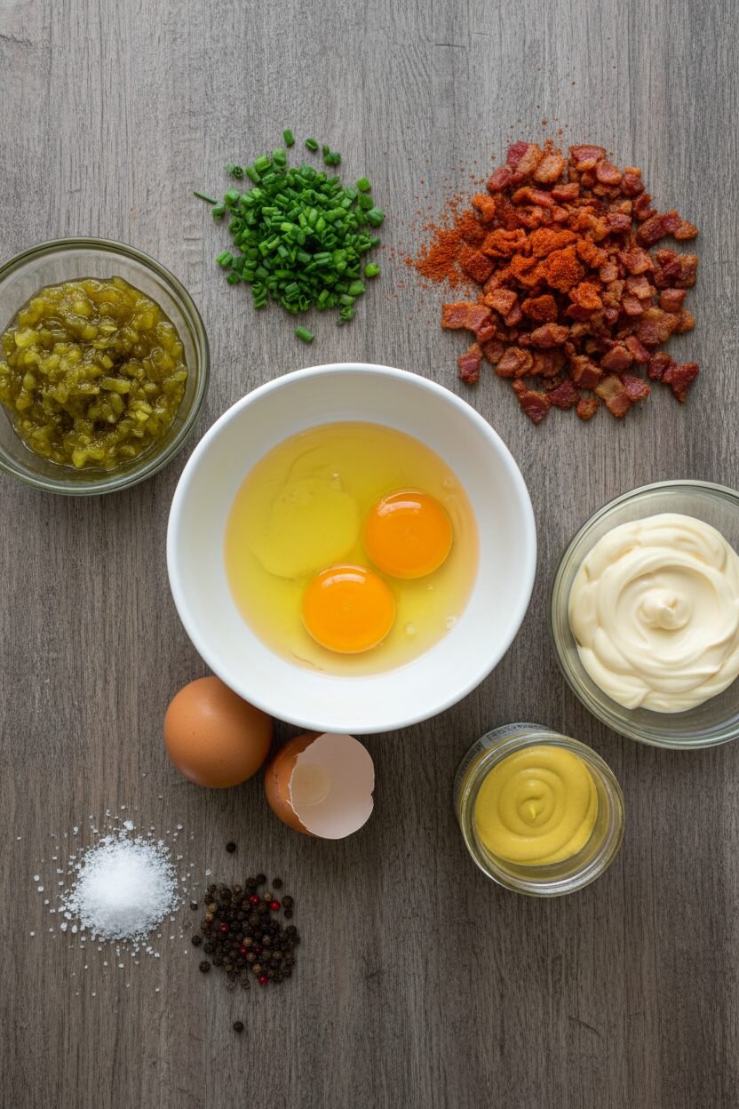 Bacon Chive Deviled Eggs